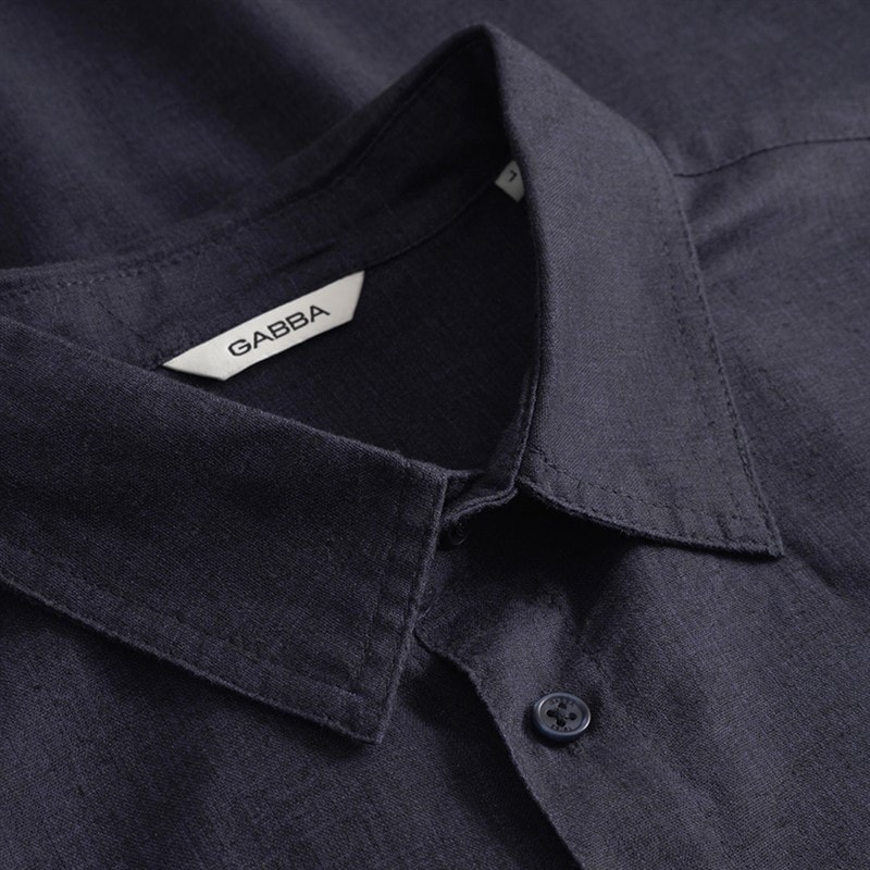 Mens Sven Long Sleeve Shirt Navy - Image 4