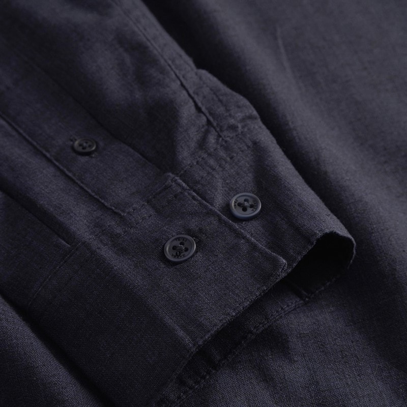 Mens Sven Long Sleeve Shirt Navy - Image 5