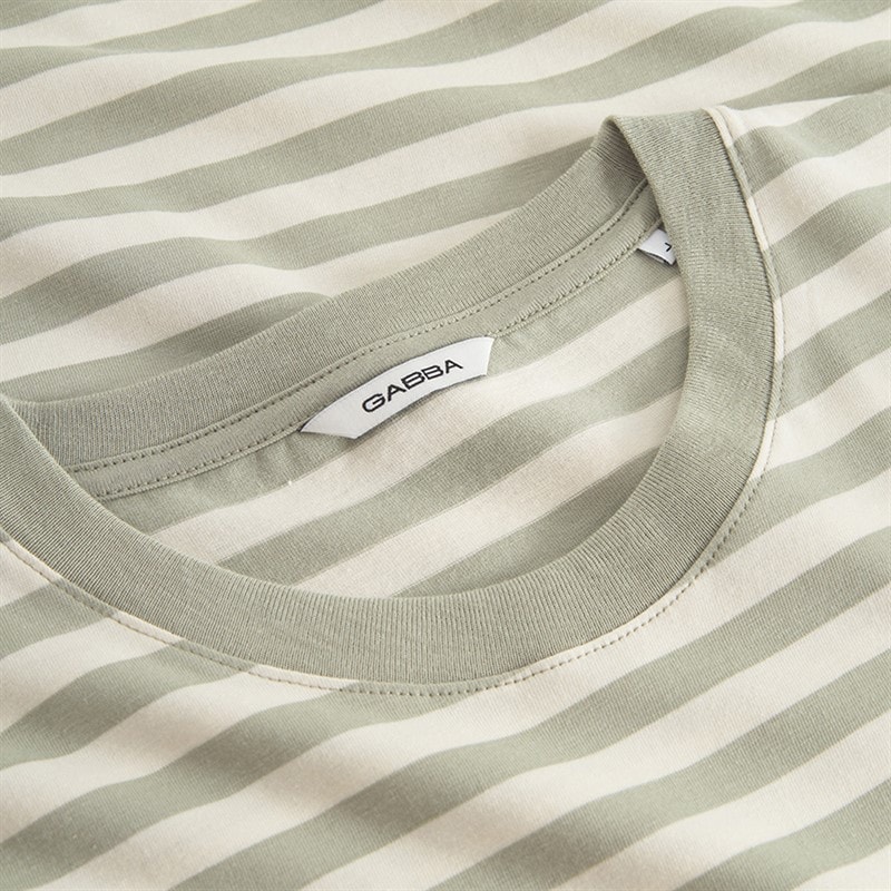 Mens Dune Stripe T-Shirt Green Stripe - Image 4