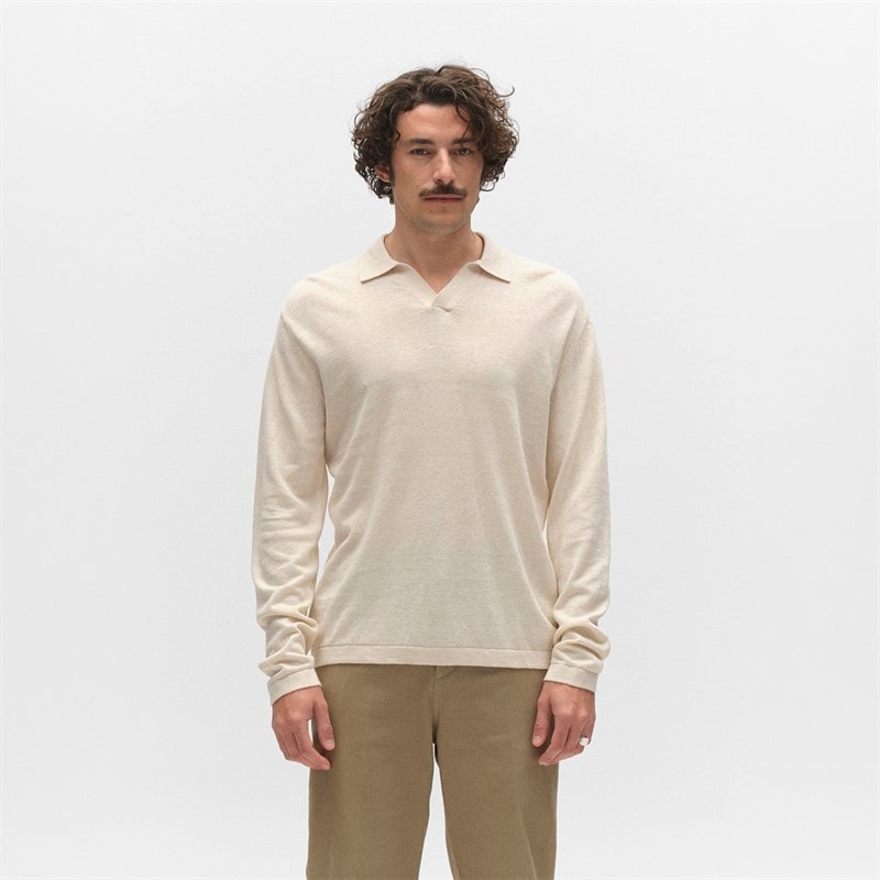 Gabba Mens Cross Dush Knitted Jumpernge Sand Melange