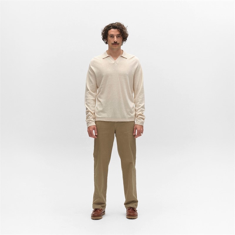 Mens Cross Dush Knitted Jumpernge Sand Melange - Image 2