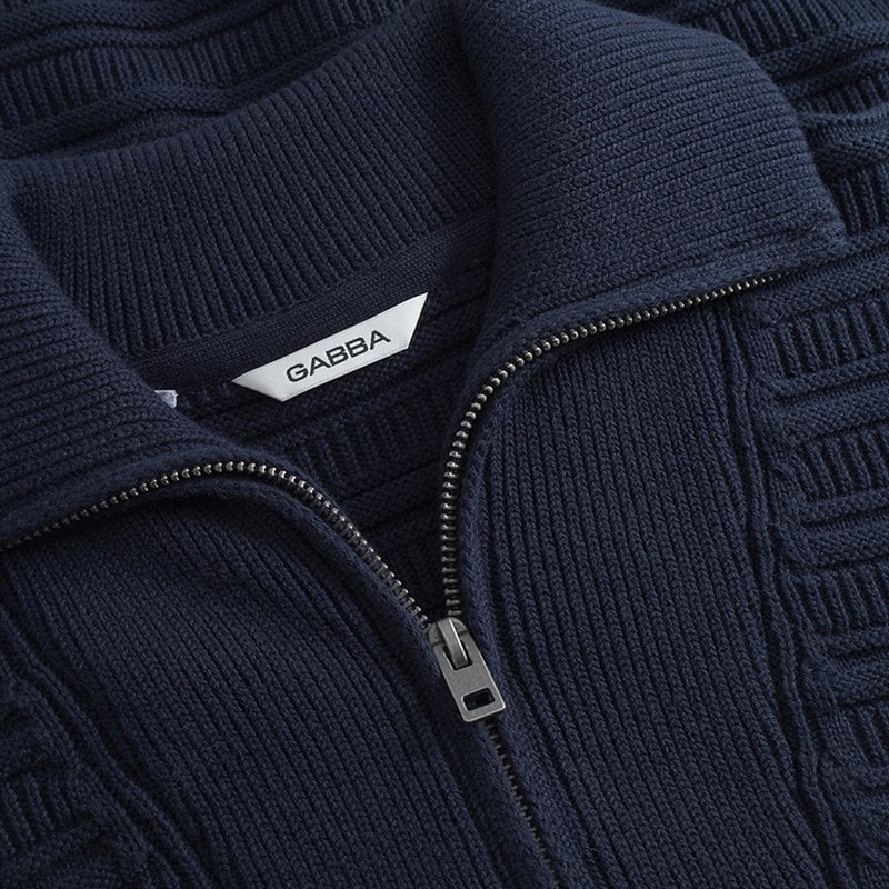 Mens Iwaki Buco Knitted Jumper Navy - Image 3