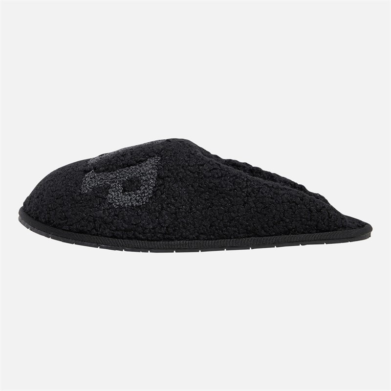 Mens Plano III Borg Slippers Black - Image 2