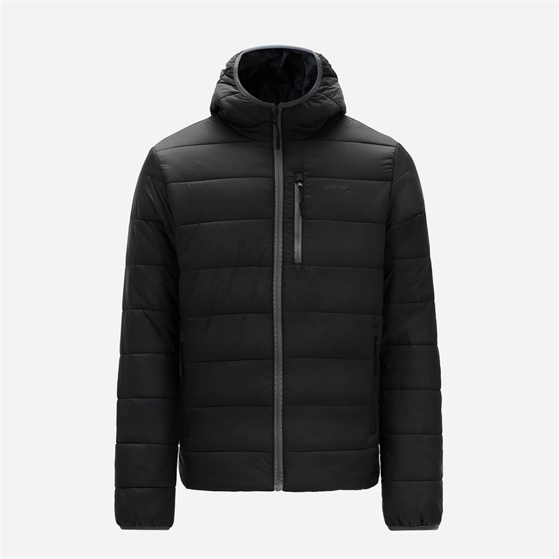 Mens Hooded Sport Jacket Black - Image 3
