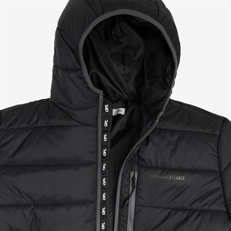 Mens Hooded Sport Jacket Black - Image 5