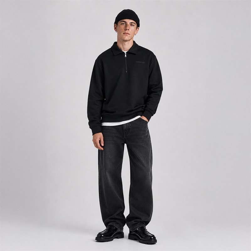 Half Zip Sweatshirt Black - Image 2