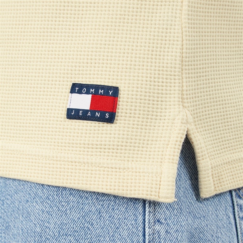 Mens Washed Waffle Polo Shirt Calico - Image 5