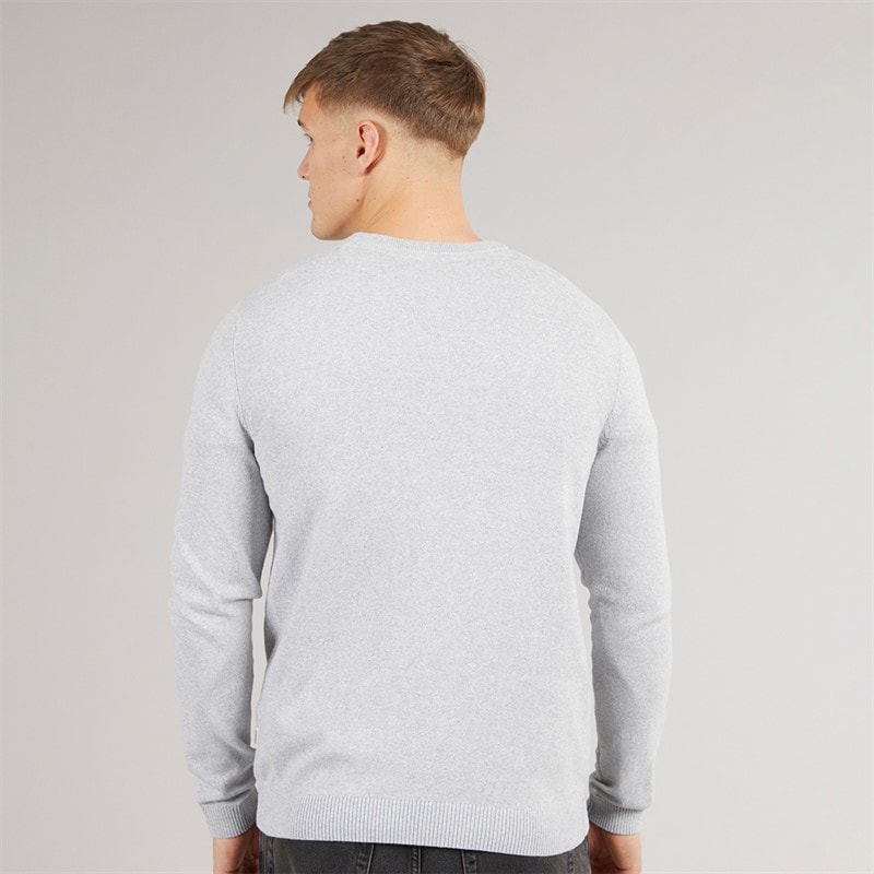Mens Callum Crew Neck Jumper Light Grey Melange - Image 2