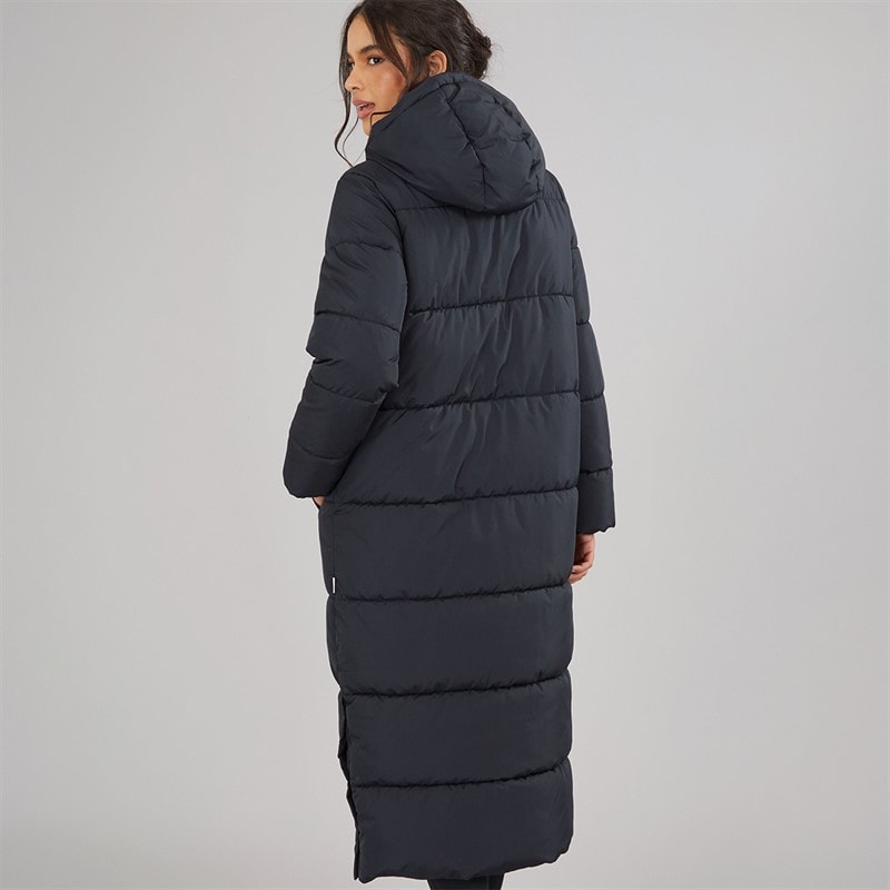 Womens Alice Long Puffer Coat Black - Image 2