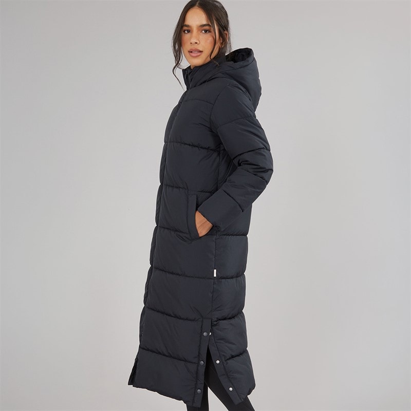 Womens Alice Long Puffer Coat Black - Image 3