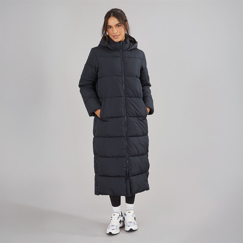 Womens Alice Long Puffer Coat Black - Image 4