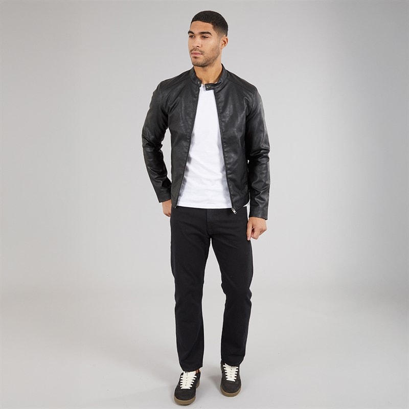 Mens Kyle PU Jacket Black - Image 4