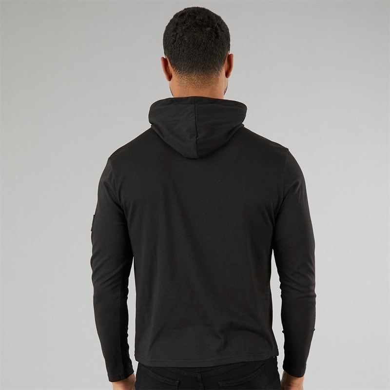 Mens Collusive Hooded Top Black - Image 2
