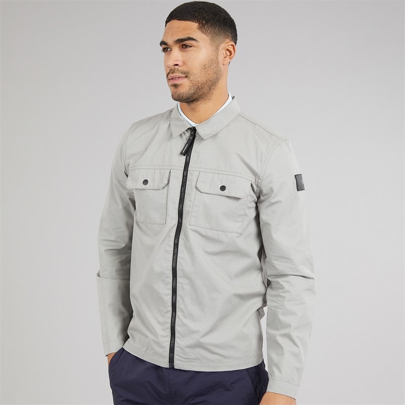 Mens Arden Overshirt Ice Grey - Image 3