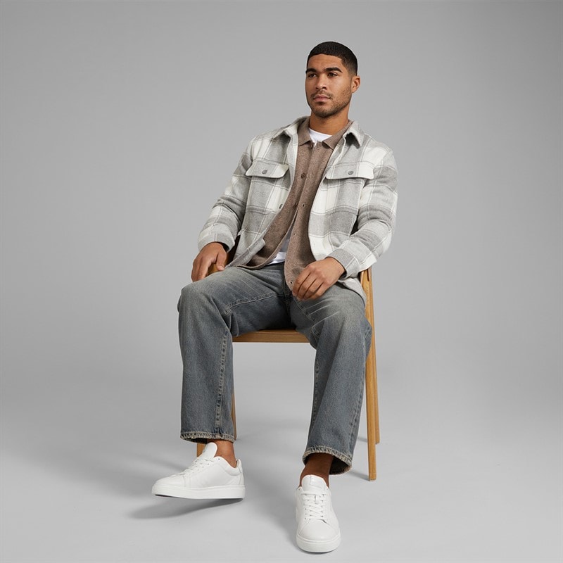 Mens Hollis Shacket Light Grey - Image 4