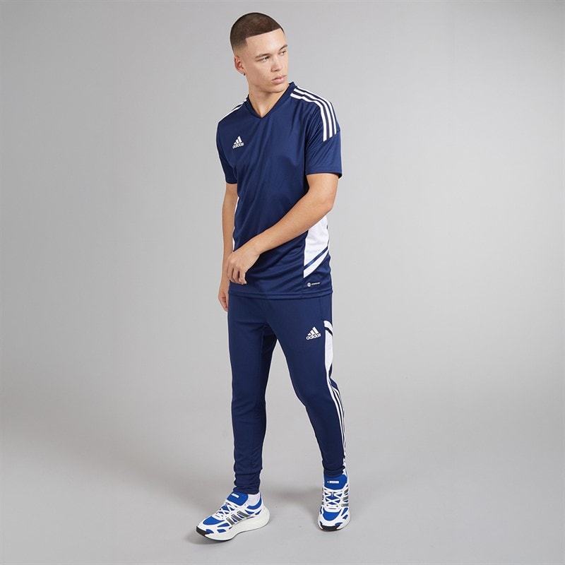 Mens Condivo 22 T-Shirt Team Navy Blue/White - Image 4