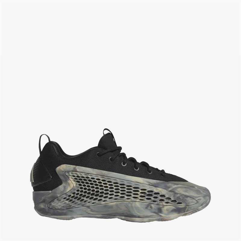 adidas Mens Anthony Edwards 1 Low 'Ascent' Basketball Shoes Silver Pebble/Core Black/Wonder Beige