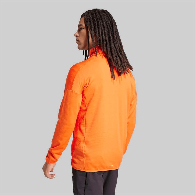 Mens Terrex Xperior Climawarm Full Zip Fleece Jacket Semi Impact Orange - Image 3