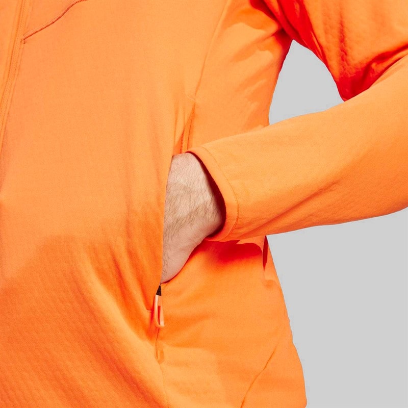 Mens Terrex Xperior Climawarm Full Zip Fleece Jacket Semi Impact Orange - Image 5