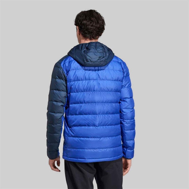 Mens Terrex Light Down Hooded Jacket Semi Lucid Blue/Aurora Ink - Image 2