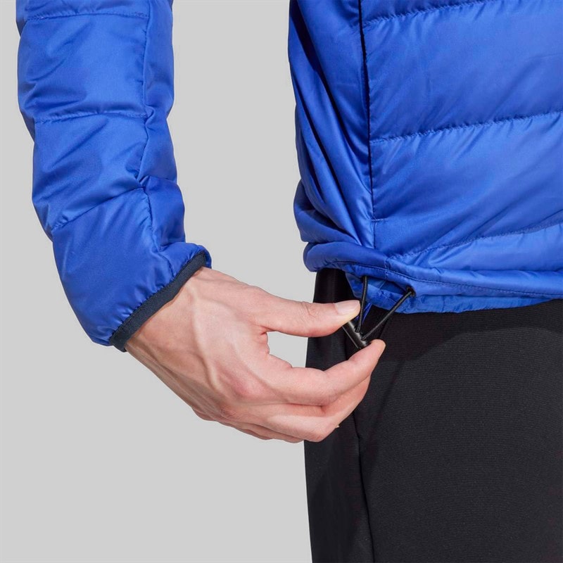 Mens Terrex Light Down Hooded Jacket Semi Lucid Blue/Aurora Ink - Image 3