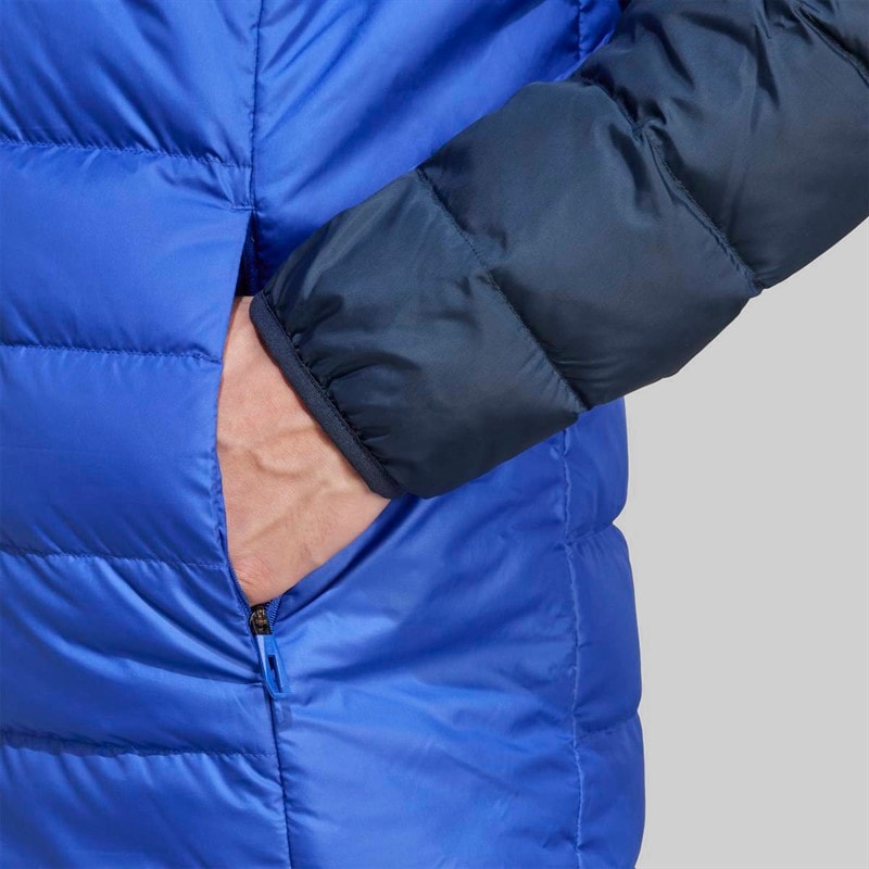 Mens Terrex Light Down Hooded Jacket Semi Lucid Blue/Aurora Ink - Image 4
