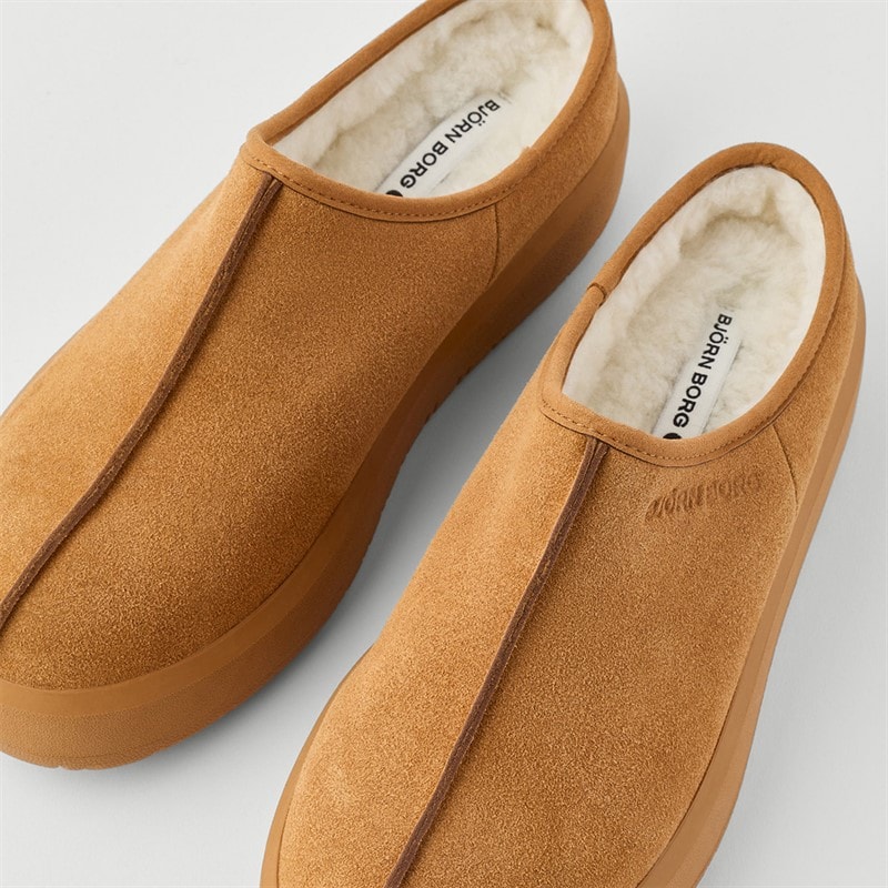 Womens Wooly Clogs Caramel - Image 2