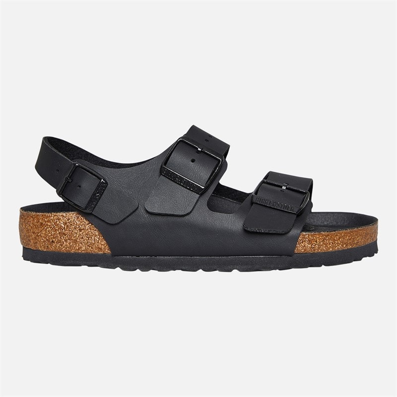 Birkenstock Womens Milano Ankle Strap Sandals Triple Black