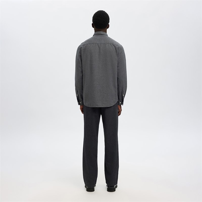 Mens Claus Noah Brush Twist Shirt Grey Grey Flannel - Image 3