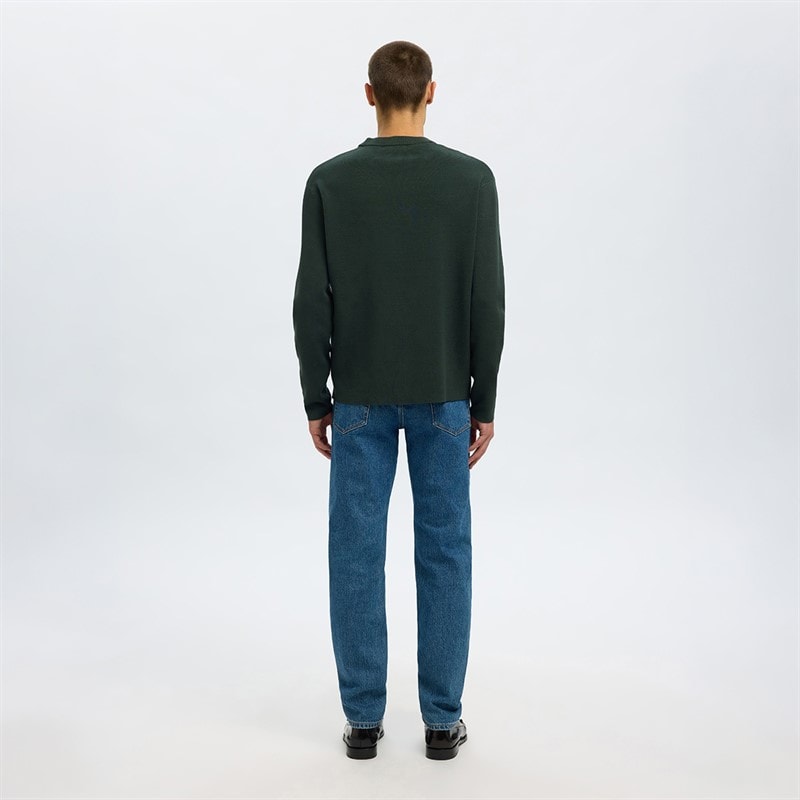 Mens Teller Crew Neck Jumper Deep Forest - Image 3