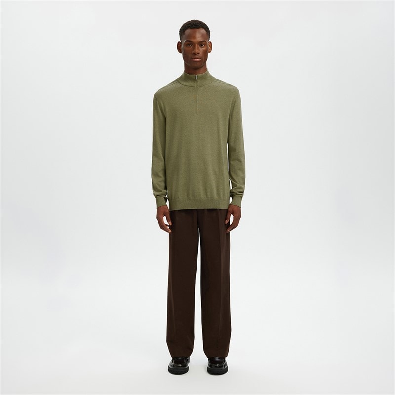 Mens Berg Half Zip Jumper Deep Lichen Green - Image 2