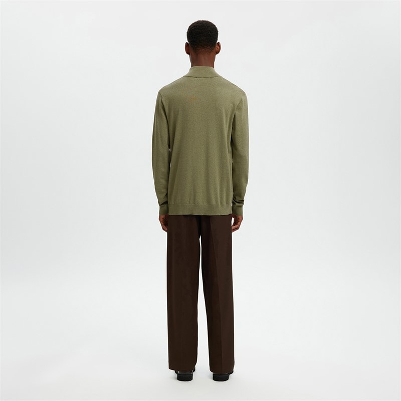 Mens Berg Half Zip Jumper Deep Lichen Green - Image 3