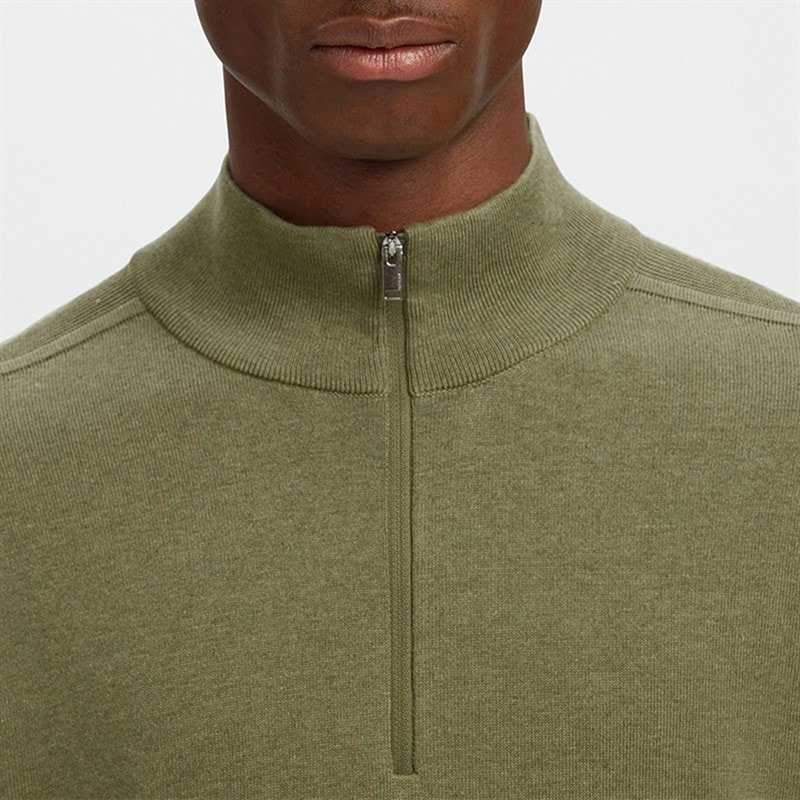 Mens Berg Half Zip Jumper Deep Lichen Green - Image 4