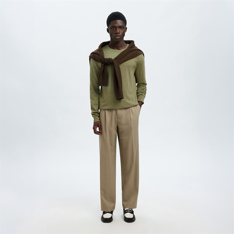 Mens Berg Crew Neck Jumper Deep Lichen Green - Image 2