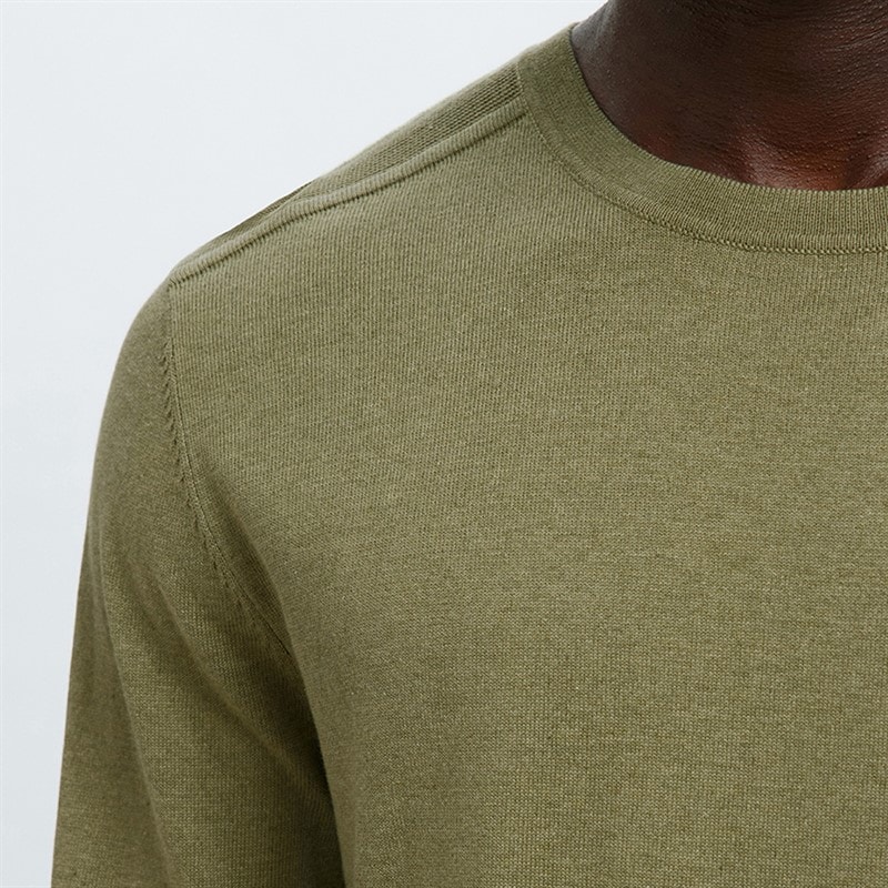 Mens Berg Crew Neck Jumper Deep Lichen Green - Image 3