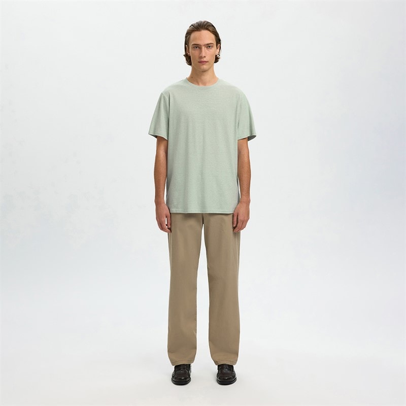 Mens Adam Linen Blend T-Shirt Aqua Gray - Image 2