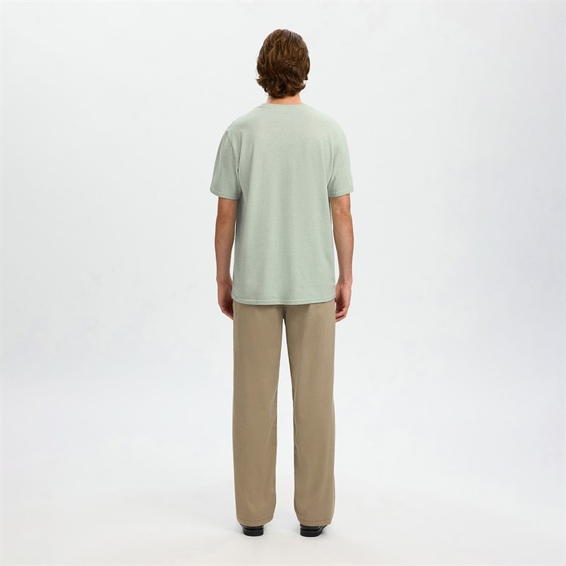 Mens Adam Linen Blend T-Shirt Aqua Gray - Image 3