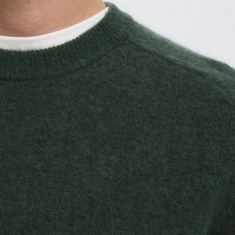 Mens Rai Crew Neck Jumper Deep Forest - Image 4