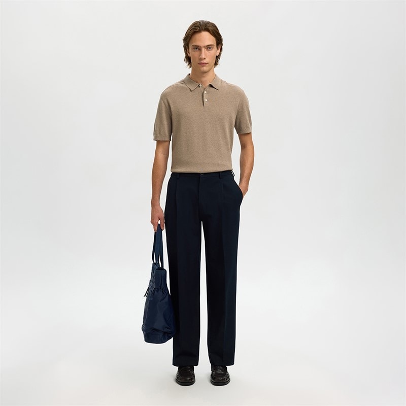 Mens Berg Knit Polo Shirt Savannah Tan - Image 2