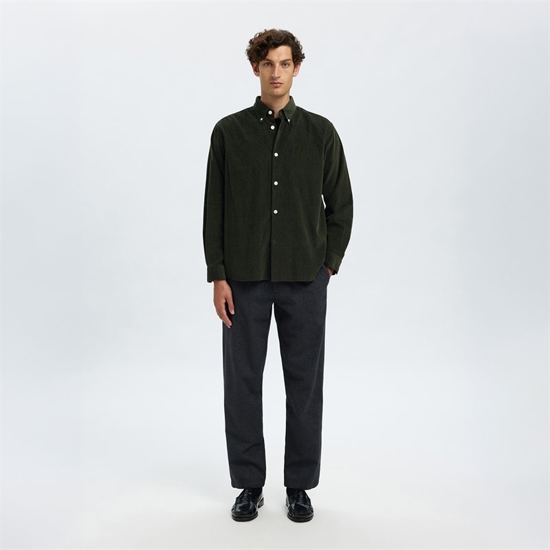 Mens Cole Danni Cord Shirt Deep Forest - Image 2
