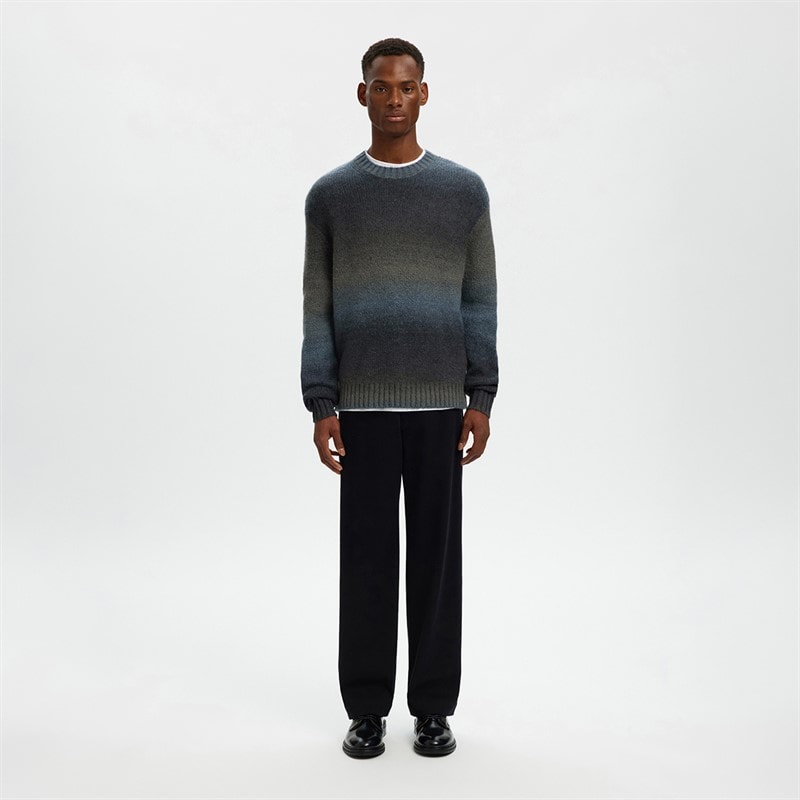 Mens Gaard Relaxed Crew Neck Jumper Sky Captain - Image 2