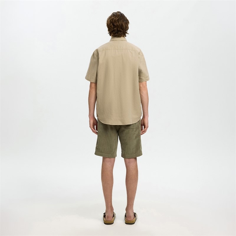 Mens Claus Clay Short Sleeve Linen Blend Shirt Pure Cashmere - Image 3