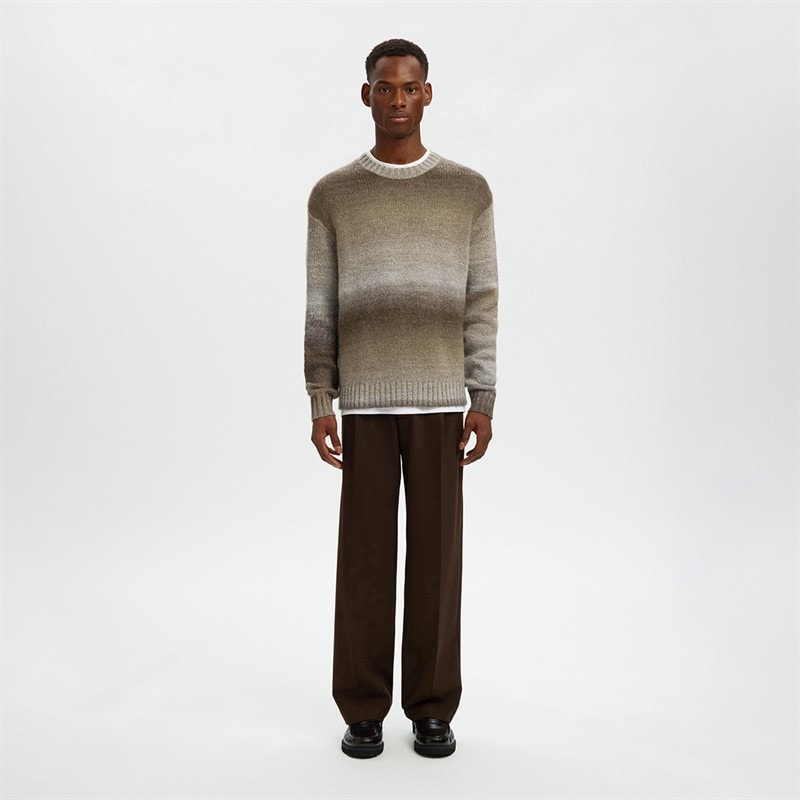 Mens Gaard Relaxed Crew Neck Jumper Chinchilla - Image 2
