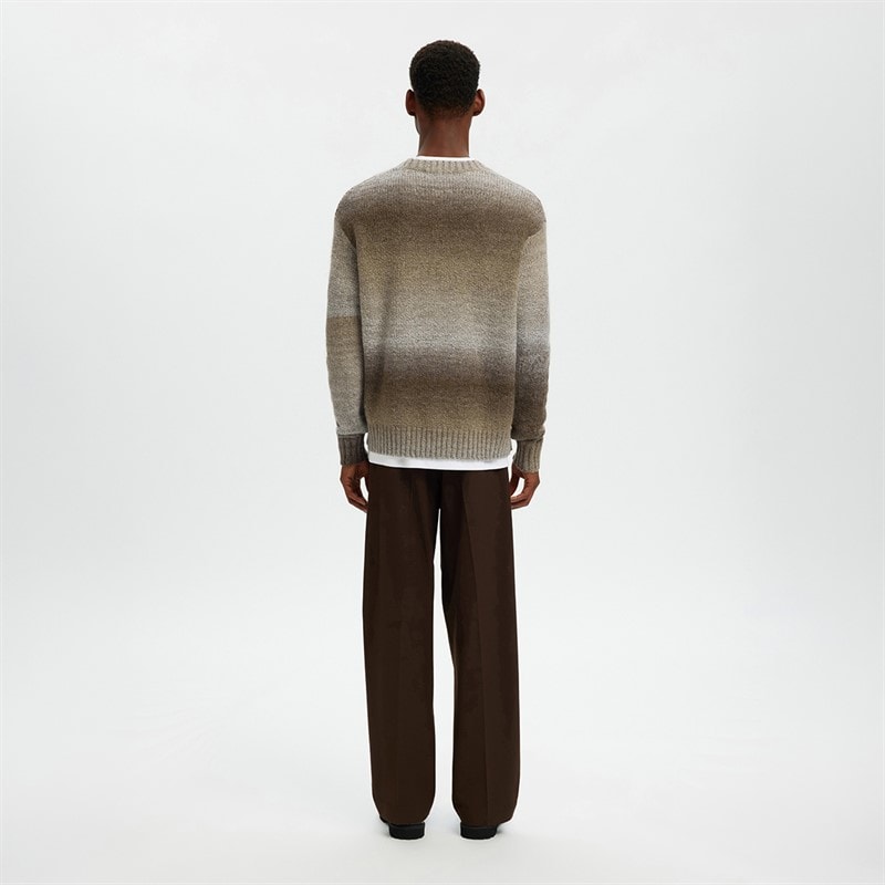 Mens Gaard Relaxed Crew Neck Jumper Chinchilla - Image 3