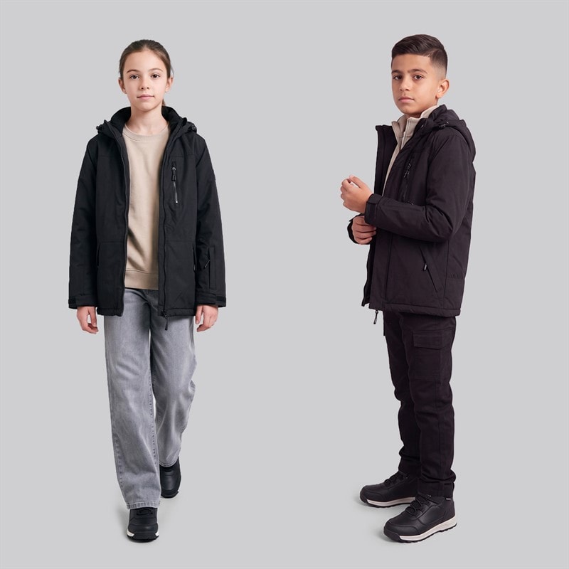 Kids Waterproof Jacket Black - Image 4