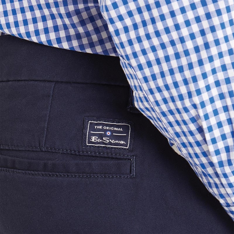 Mens Slim Fit Stretch Chinos Dark Navy - Image 3