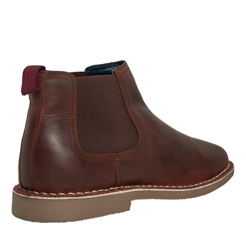 Mens Garcia Leather Chelsea Boots Brown Leather - Image 5