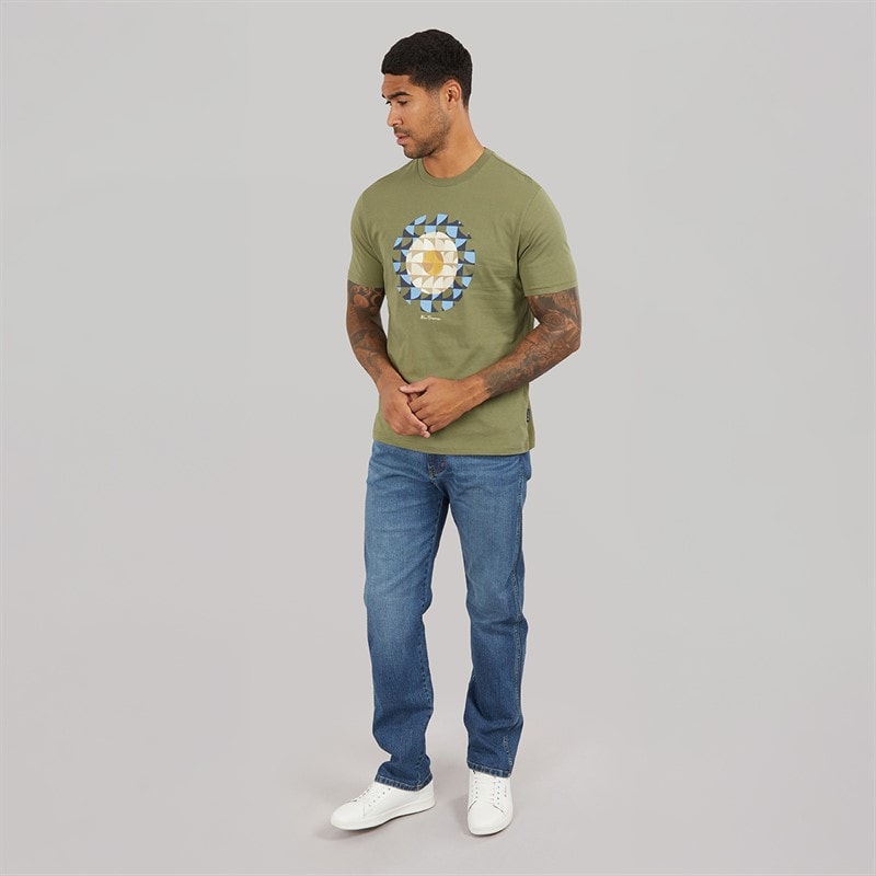 Mens Geo Target T-Shirt Litchen Green - Image 4