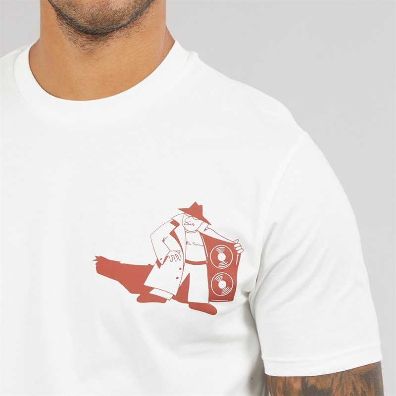 Mens Secret Tune Society T-Shirt Ivory - Image 5