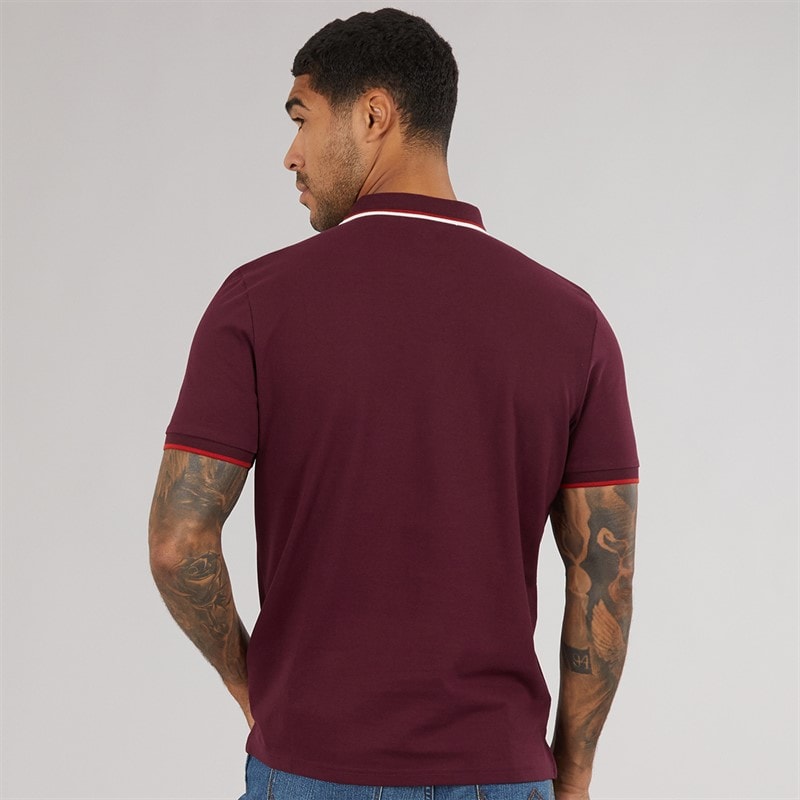 Mens Signature Pique Polo Dark Wine - Image 2